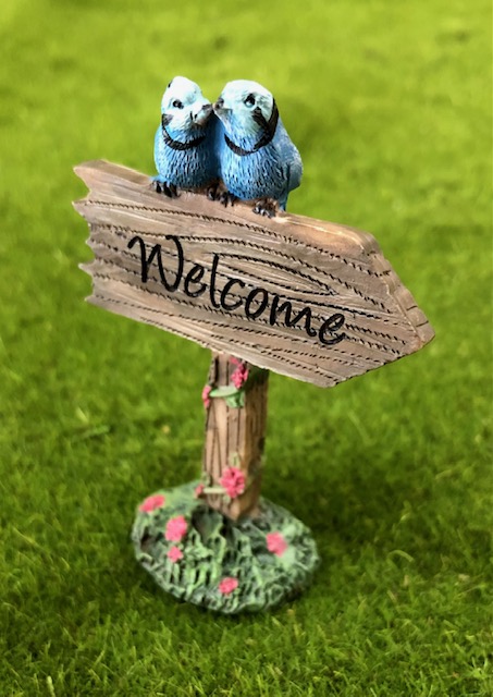 Welcome Sign with Bluebirds